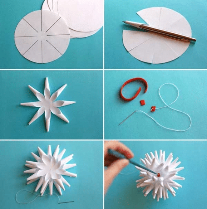 Объемные снежинки из бумаги своими руками, пошаговые инструкции по созданию 3D снежинок